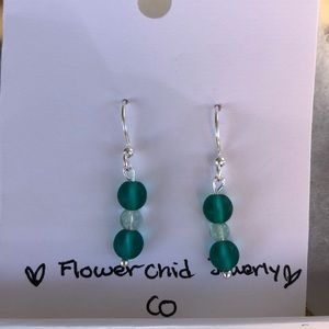 Handmade ❤️ Glass and Fluorite Earrings